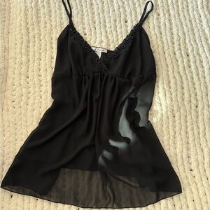 Y2K Beaded Black Top